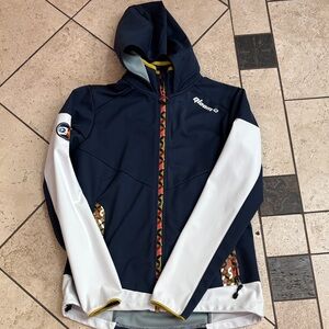 Qloom Navy and White Hooded Jacket